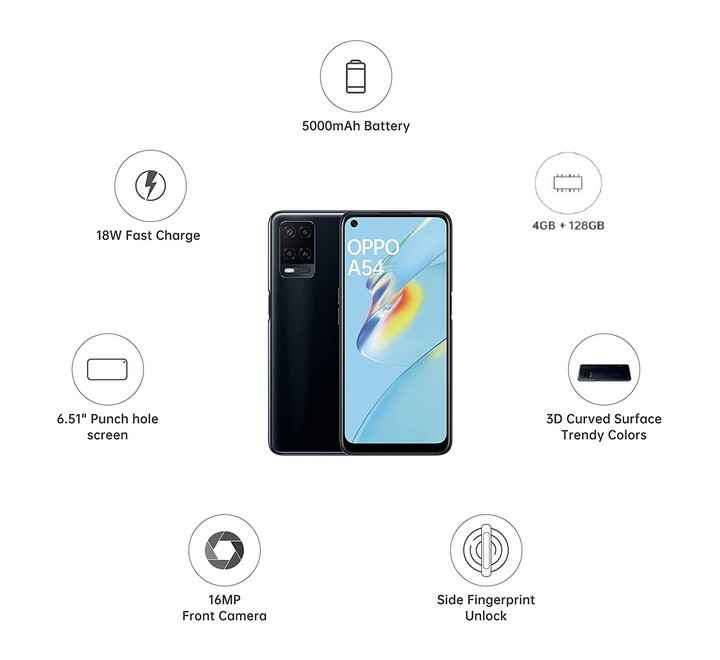 Oppo A54 BLACK 128GB 4GB RAM (A54 4+128GB BLACK)